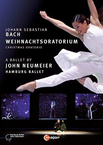 DVD cover for Bach’s Christmas Oratorio ballet, featuring a leaping dancer.
