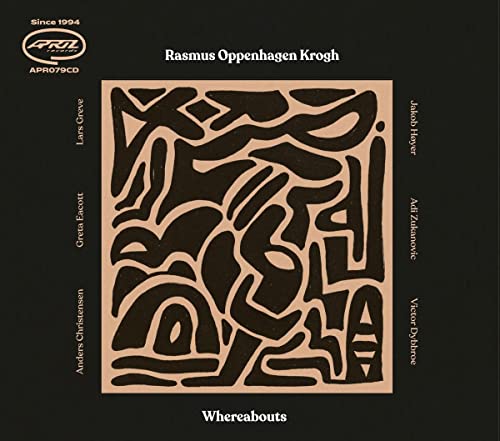 CD cover for “Whereabouts” by Rasmus Oppenhagen Krogh, abstract brown design.