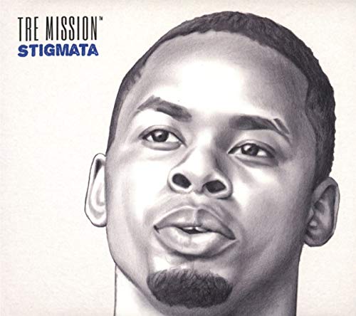 Pencil portrait of a Black man with short hair, album cover art.
