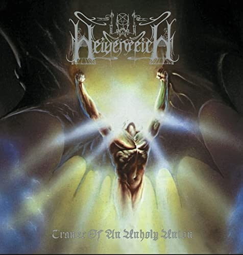 Album cover for Heidenreich’s “Trance Of An Unholy Union” featuring a dark, winged figure.