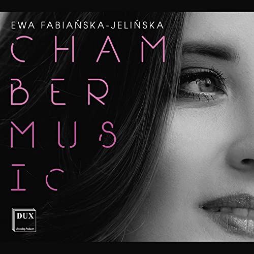 CD cover: portrait of a woman with pink text “Chamber Music”.