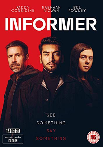DVD cover for "Informer" with three actors against a red and black background.