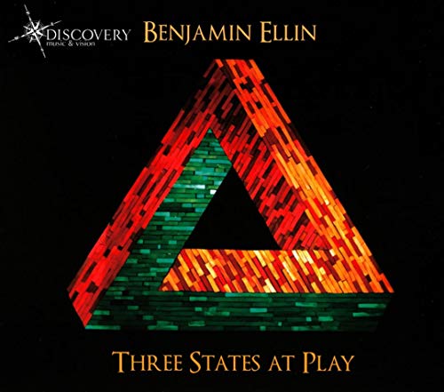 CD cover: abstract triangular optical illusion in red, green, and black.