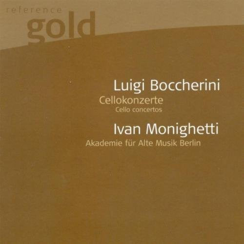 Brown CD cover with white text, featuring Luigi Boccherini and Ivan Monighetti.