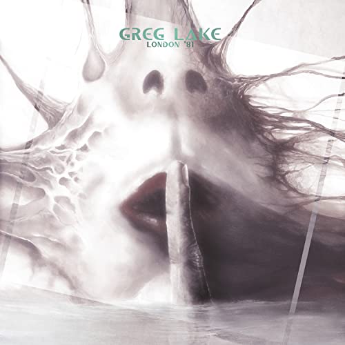 Greg Lake album cover, “London ‘81”, featuring abstract face and lips.