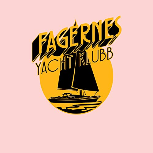 Yellow circle with black sailboat and “Fagernes Yacht Klubb” text.