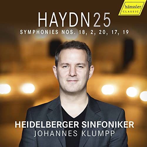CD cover featuring portrait of Johannes Klumpp and text “HAYDN 25”.
