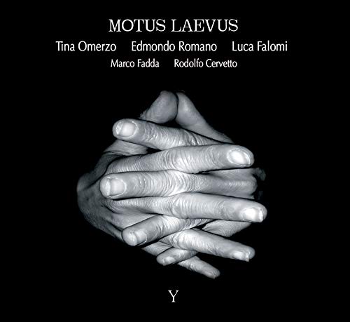 "Black-and-white album cover with clasped hands and white text on a black background."