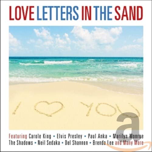 CD cover: beach scene with “I love you” written in the sand.