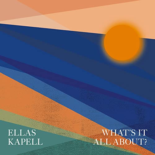 CD cover with abstract blue and orange landscape and a yellow sun.