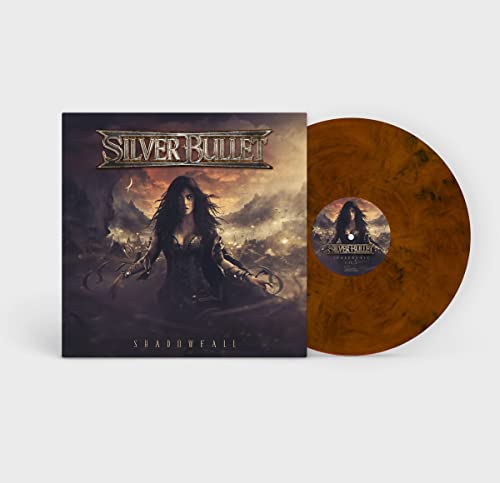 Silver Bullet “Shadowfall” vinyl record with cover art of a woman.