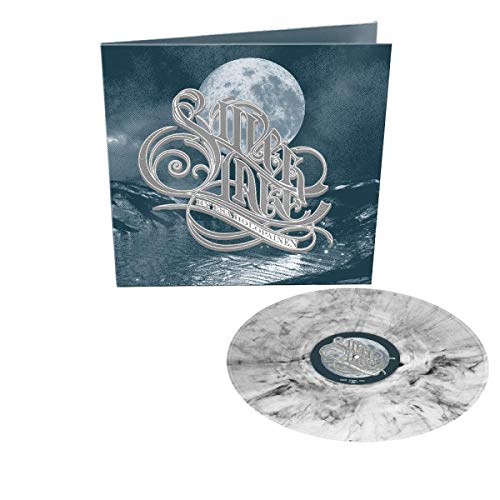 Album cover with a full moon and marbled vinyl record below.