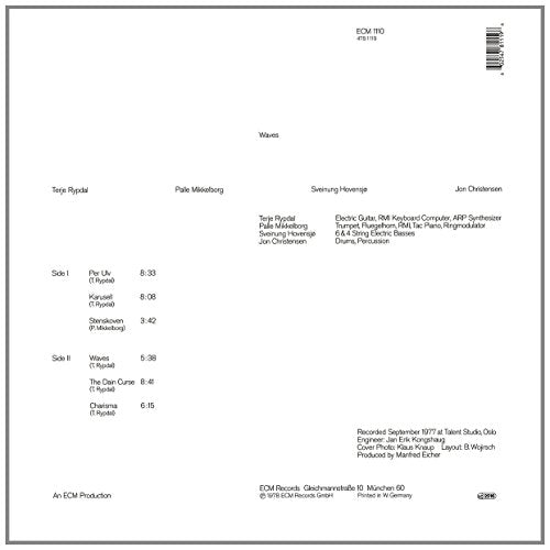 The vinyl record sleeve for "Terje Rypdal - Waves" is white with black text.