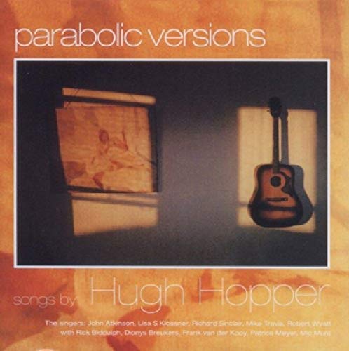 CD cover for Hugh Hopper’s “Parabolic Versions” featuring a painting and guitar.