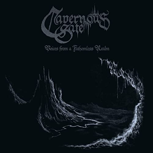 Dark album cover with gothic script and jagged, shadowy landscape.