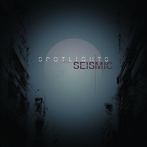 CD cover for Spotlights’ “Seismic” album, with a blurred, urban background.