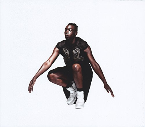 Le1f album cover: a Black man in a squatting pose, white background.