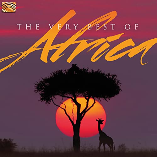 CD cover: Silhouette of giraffe and tree against a sunset.