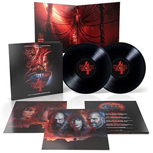 Stranger Things 4" soundtrack vinyl set with cover art and inserts.