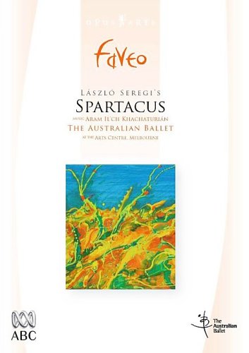 DVD cover for "Khachaturian: Spartacus" featuring an abstract painting and text on a white background.