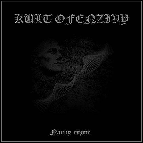 Dark album cover with a portrait, wing-like shape, and ornate text.