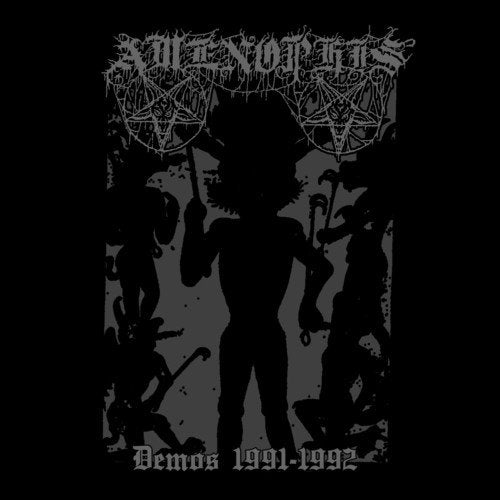 Black and gray album cover with a central figure and band name "Amenophis".