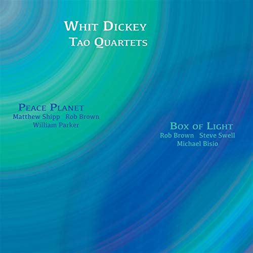 "Album cover with blue-green swirling background and white and blue text."