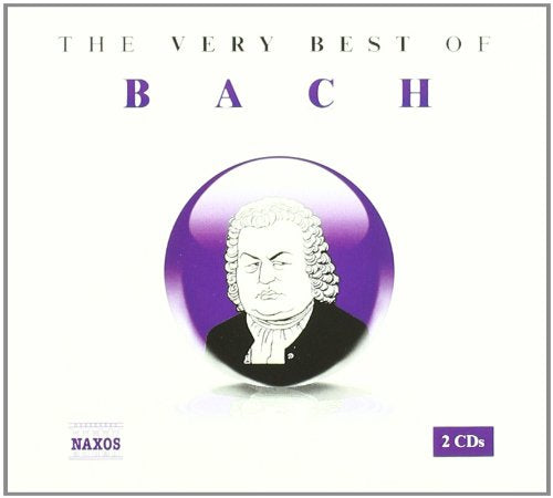 "CD cover with a purple sphere containing a drawing of Johann Sebastian Bach."
