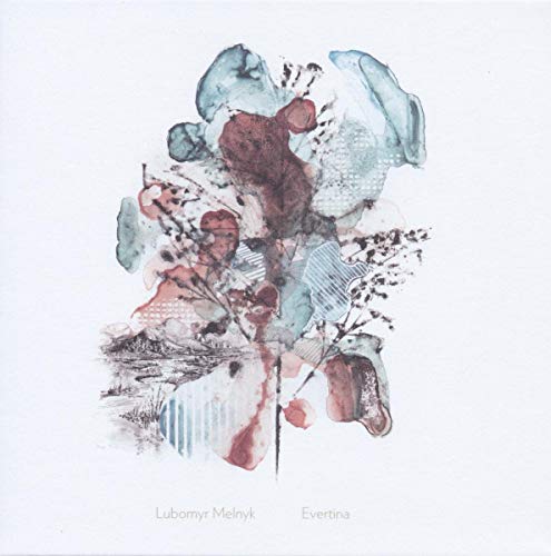 CD cover with abstract watercolor-style blue and red paint splatters.