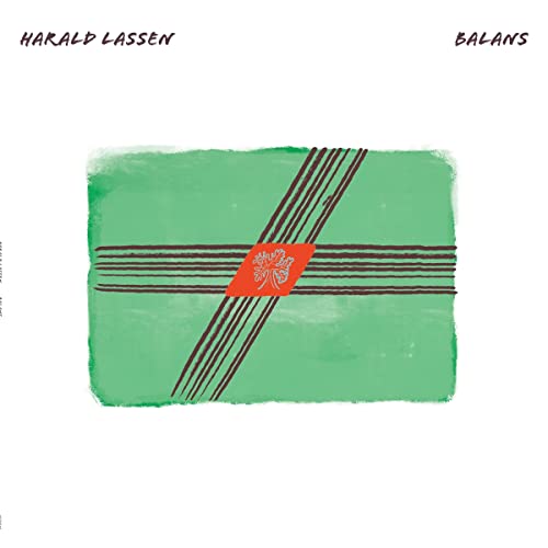 CD cover for Harald Lassen’s “Balans” with green and red abstract design.