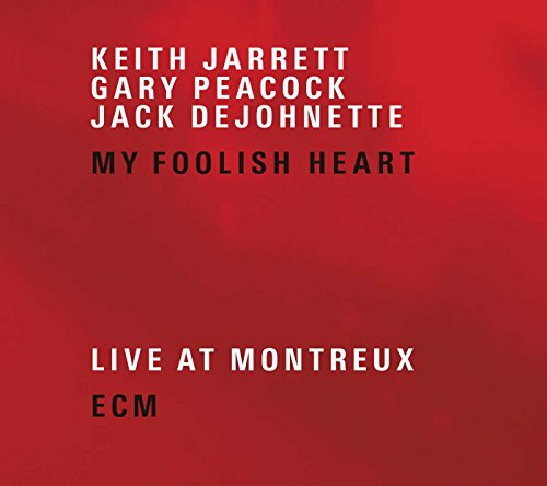 Red album cover with white and black text, featuring "Keith Jarrett Trio - My Foolish Heart".