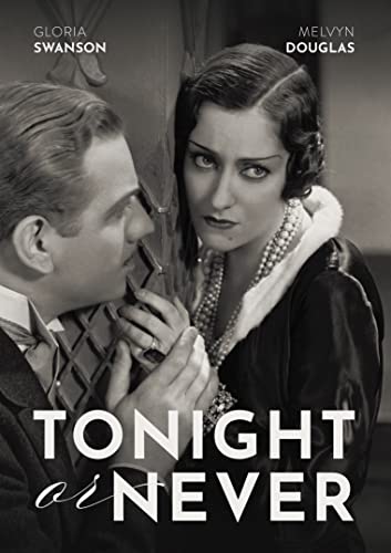 Black and white film still of a man and woman, “Tonight or Never” DVD.