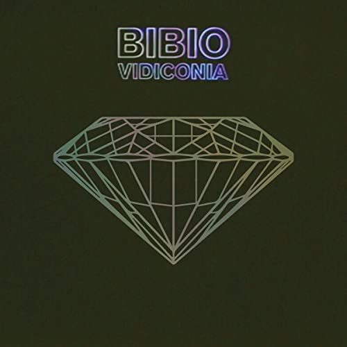 Bibio's "Vidiconia" album cover: dark background, diamond shape, text logo.