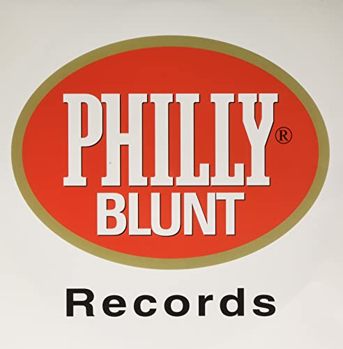 Red oval with "Philly Blunt Records" text on a white background.