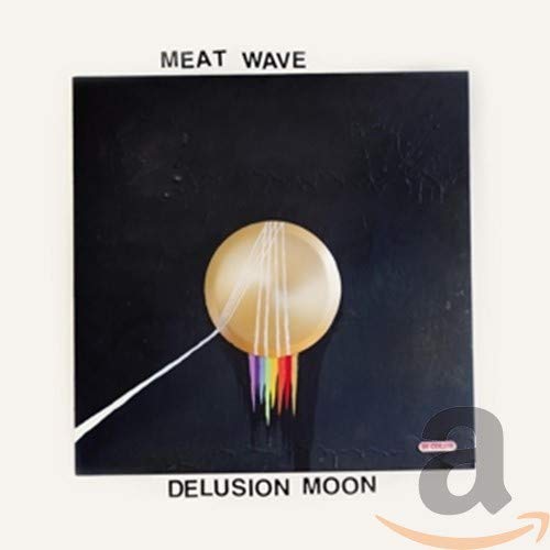CD cover for Meat Wave’s “Delusion Moon” featuring a yellow moon with rainbow drips.