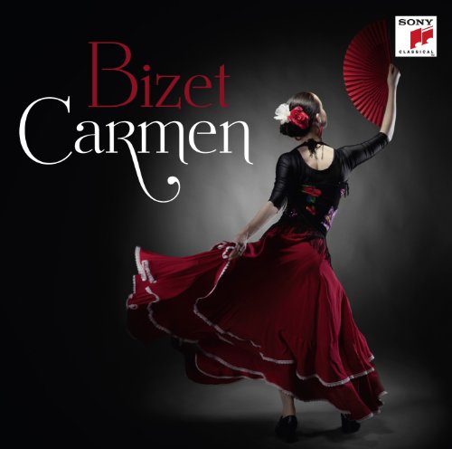 CD cover for Bizet’s "Carmen" featuring a dancer in red dress.