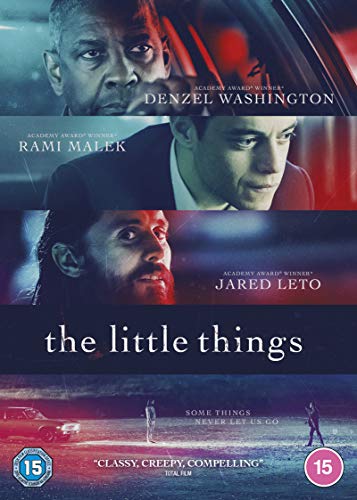DVD cover for "The Little Things" featuring Denzel Washington, Rami Malek, and Jared Leto.
