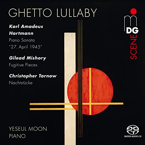CD cover for “Ghetto Lullaby” piano works, abstract geometric design.