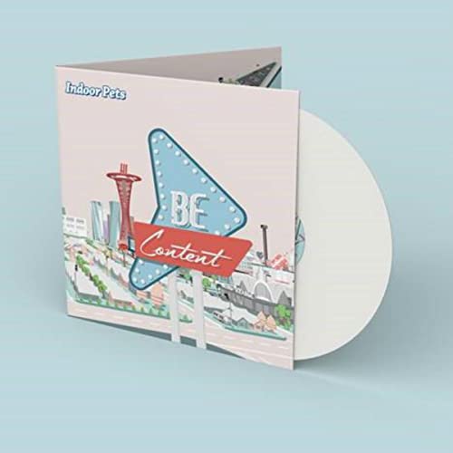 Vinyl record album "Be Content" by Indoor Pets with city skyline cover.