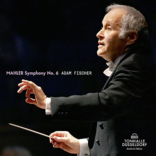 Conductor Adam Fischer in profile, album cover for Mahler’s Symphony No. 6.