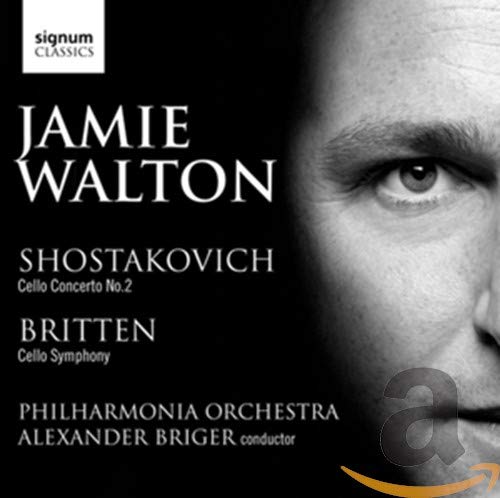 CD cover featuring cellist Jamie Walton’s portrait and composer names.