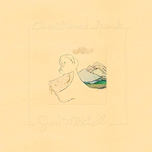 The vinyl album cover features a simple line drawing on a yellow background.