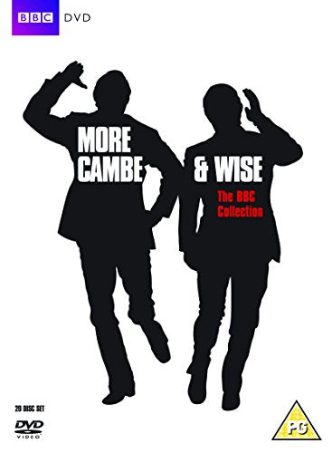 DVD cover featuring silhouettes of two men, with text "Morecambe & Wise: The BBC Collection".