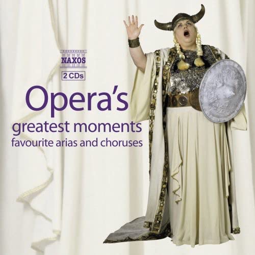CD cover: opera singer in costume with horned helmet and shield.