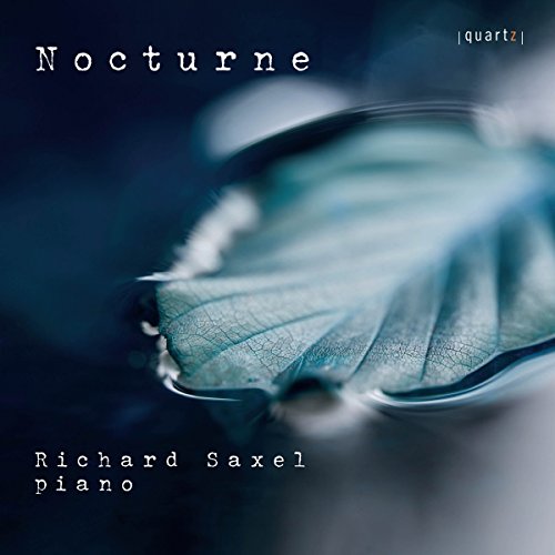 A CD cover featuring a blue leaf with white text "Nocturne" and "Richard Saxel piano".