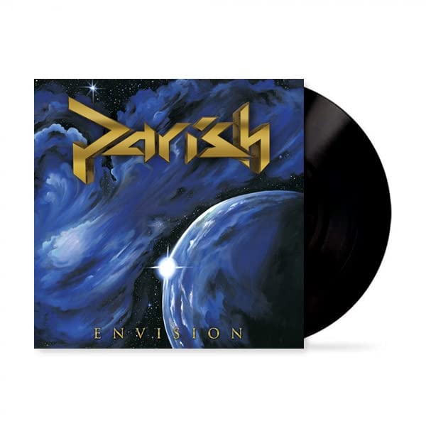 Parish “Envision” vinyl record with blue and white cosmic cover art.