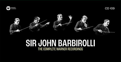 Black album cover with conductor Sir John Barbirolli in five different conducting poses.
