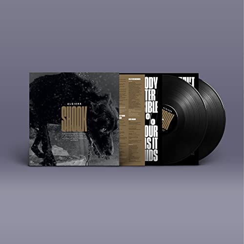 Vinyl record of Algiers’ “Shook” album with wolf cover art.