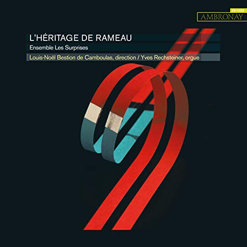 CD cover for "L’Héritage de Rameau" by Ensemble Les Surprises, abstract design.