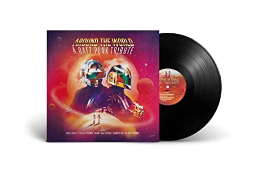 Vinyl record and cover art for “Around the World” Daft Punk tribute.